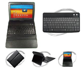 Plastic BT keyboard with leather case for Samsung