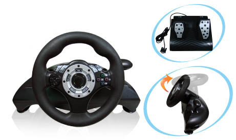 3-in-1 Wireless Racing Wheel PS3/PS2/USB