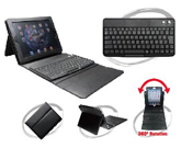 Plastic BT keyboard with leather case for ipad2